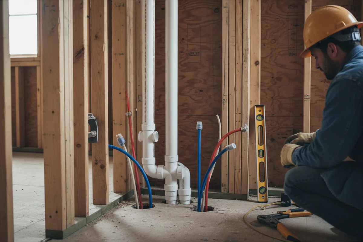 Drain and supply rough-in during Drain Cleaning in Santa Ysabel