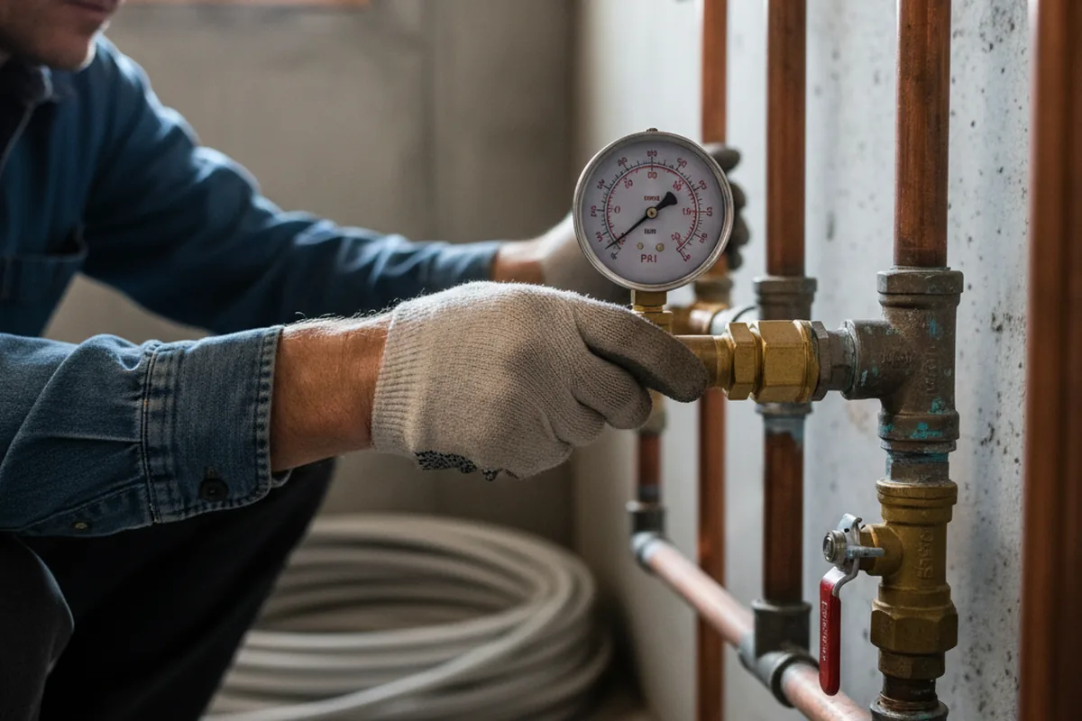 Pressure testing a repaired line during Water Line Repair in Santa Ysabel